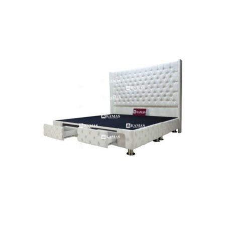 CAMA BOX EUROPEO KING 2 CAJONES + CABECERA PEDESTAL | Vitai.pe