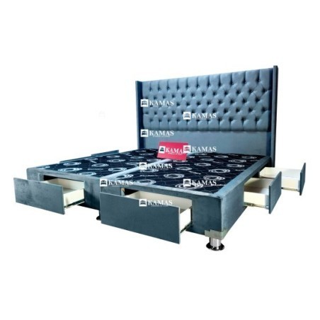 CAMA BOX AMERICANO 6 CAJONES + CABECERA PEDESTAL | Vitai.pe