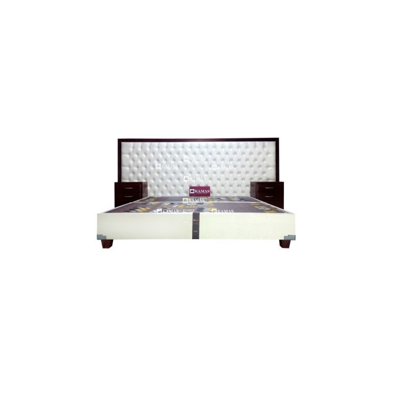 JUEGO DE CAMA BOX AMERICANO KING + CABECERA PEDESTAL CON MA | Vitai.pe