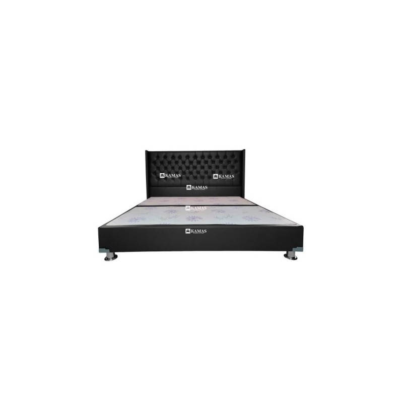 CAMA BOX AMERICANO KING + CABECERA EMPERATRIZ - CUERO | Vitai.pe