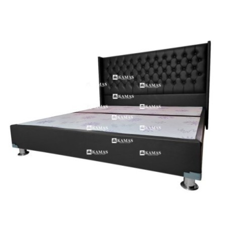 CAMA BOX AMERICANO KING + CABECERA EMPERATRIZ - CUERO | Vitai.pe