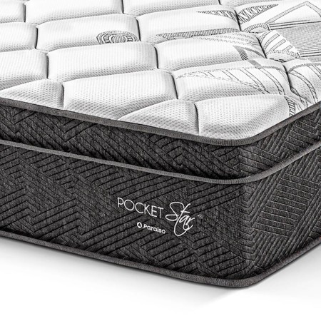 COLCHON PARAISO POCKET STAR 1.5 PLZ + 1 ALMOHADA VISCOELÁSTICA + PROTECTOR